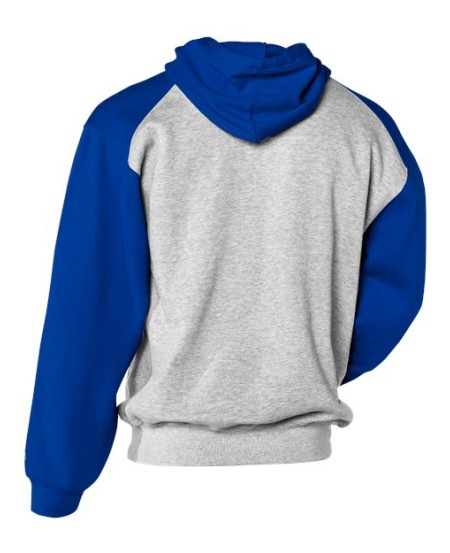 Badger 2449 Youth Sport Athletic Fleece Hooded Sweatshirt – 9.5 oz. 60/40 Ring-Spun Cotton/Polyester Youth Contrast Colorblock Athletic Hoodie | XS–XL