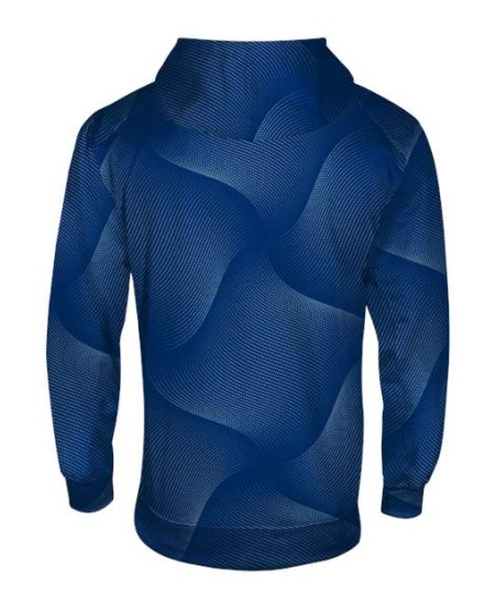 Badger 2413 Youth Warp Hooded Long Sleeve T-Shirt – 100% Sublimated Polyester Moisture-Management Youth Warp Print Performance Hoodie Long Sleeve | XS–XL