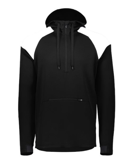 Holloway 222584 Limitless Quarter-Zip Hooded Pullover – Men's 100% Polyester Dry-Excel Wicking Double Knit Hooded Quarter-Zip