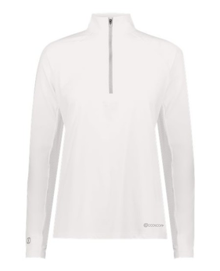 Holloway 222774 Women's Electrify CoolCore Quarter-Zip Pullover – 4.25 oz. 87/13 Poly/Elastane Heathered UPF 50+ Ladies' Quarter-Zip