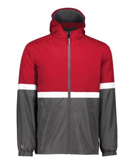 Holloway 229587 Men's Turnabout Reversible Hooded Jacket – 2.5 oz. 100% Micron™ Polyester Fleece-Lined Wind/Water-Resistant Reversible Jacket