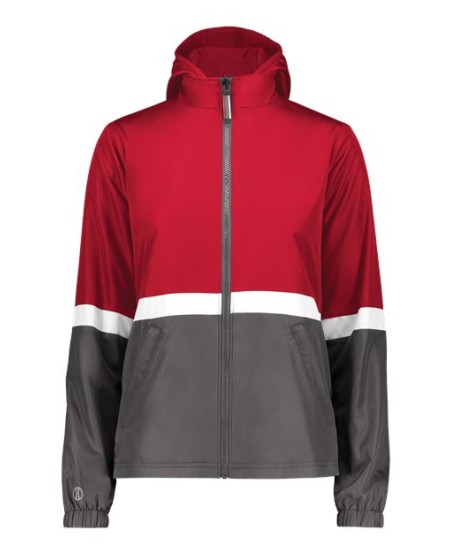 Holloway 229787 Women's Turnabout Reversible Hooded Jacket – 2.5 oz. 100% Micron™ Polyester Fleece-Lined Wind/Water-Resistant Reversible Ladies' Jacket