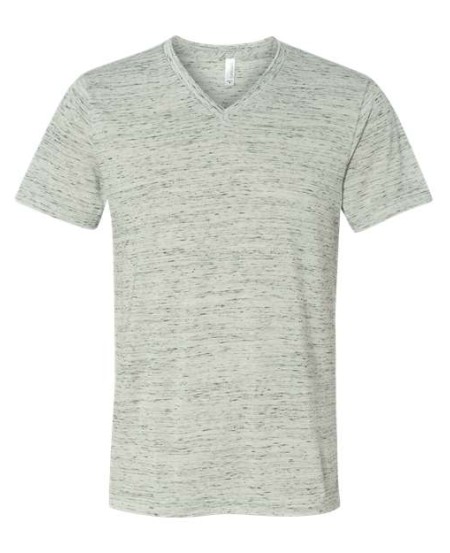 BELLA + CANVAS 3655 Unisex Textured Jersey V-Neck Tee – 4 oz. Marble, Slub, or Mineral Wash Airlume Cotton/Poly V-Neck Tee