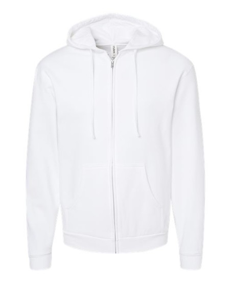 Tultex 331 Unisex Full-Zip Hooded Sweatshirt – 8 oz. 80/20 USA Cotton/Poly Ring-Spun Fleece | XS–5XL
