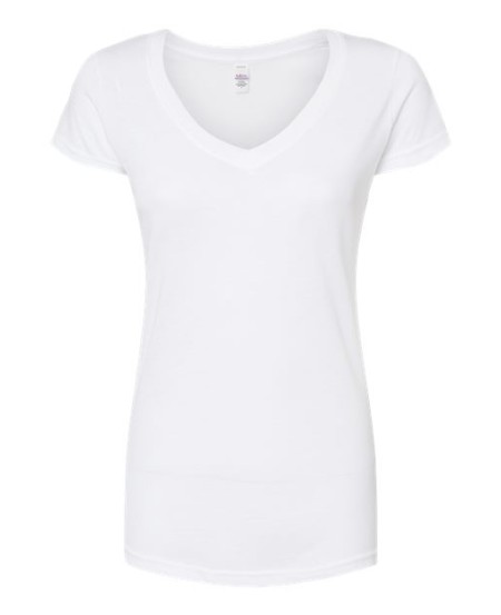 Tultex 244 Women's Poly-Rich V-Neck T-Shirt – 3.6 oz. 65/35 Polyester/Cotton V-Neck | XS–2XL
