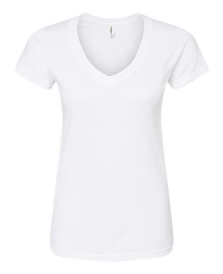 Tultex 214 Women's Fine Jersey V-Neck T-Shirt – 4.5 oz. 100% USA Cotton Slim Fit V-Neck | XS–3XL