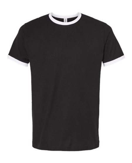 Tultex 246 Unisex Fine Jersey Ringer T-Shirt – 4.5 oz. 100% USA Cotton Contrast Ringer | XS–3XL