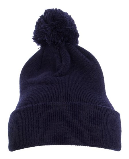 YP Classics 1501P Pom-Pom Cuffed Knit Beanie – 100% Acrylic Hypoallergenic Cuffed Pom-Pom