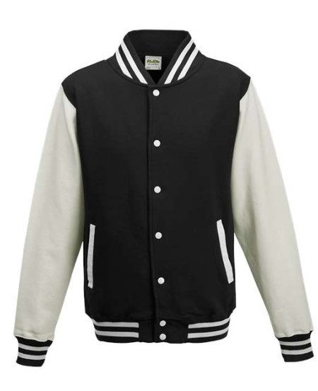 AWDis JHA043 Letterman Jacket – Unisex 9.8 oz. Heavyweight Cotton-Rich Varsity-Style Press-Stud Jacket | S–3XL