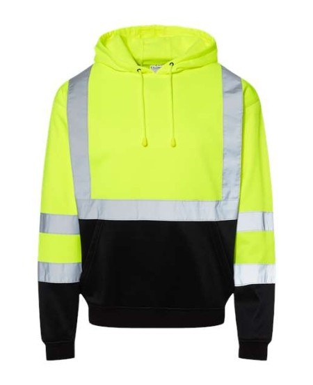 Kishigo JS154 Unisex Hi-Vis Hooded Sweatshirt – Unisex Hooded Sweatshirt (Pullover) | M–5XL | ANSI/ISEA 107 Class 3