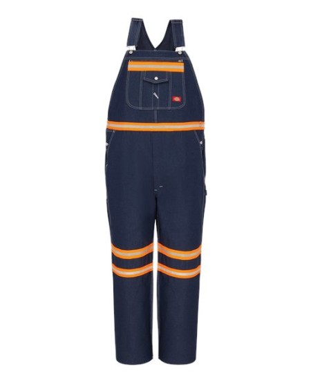 Dickies VB51 Men’s E-Vis Enhanced Visibility Denim Bib Overall – 11.75 oz. 100% Cotton | 3M™ Scotchlite™ Reflective Trim