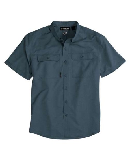 DRI DUCK 4445 Men’s Crossroad Woven Short Sleeve Shirt – 3 oz. 100% Polyester Two-Tone Dobby | UPF 50+ | Power Move™ Vented Back | Triple Threat Protect