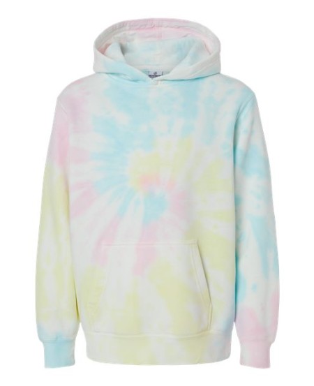 Independent Trading Co. PRM1500TD Youth Midweight Tie-Dyed Hooded Sweatshirt – 9 oz. Youth Pullover hoodie | XS–XL (Youth)
