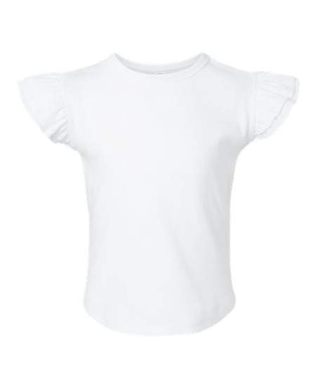 Rabbit Skins 3339 Toddler Flutter Sleeve Cotton T-Shirt – 5 oz. 100% CRSC Cotton | 2T–5/6