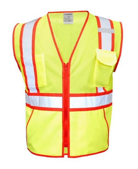Kishigo 1595-1598 Unisex Standard Contrast Vest – Unisex Safety Vest | M–4XL | ANSI/ISEA 107-2015/2020 Type R Class 2