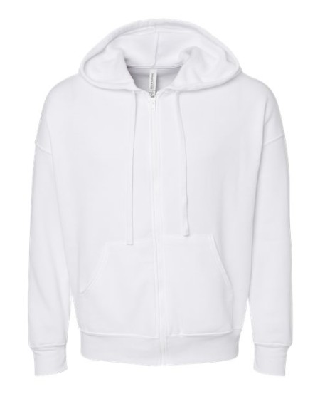 BELLA + CANVAS 3759 Unisex Sponge Fleece DTM Full-Zip Hoodie Sweatshirt – 8 oz. 52/48 Airlume Cotton/Poly Sponge Fleece Full-Zip with Dyed-to-Match Hardware | XS–2XL