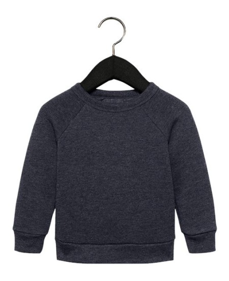 BELLA CANVAS 3901T Toddler Sponge Fleece Raglan Crewneck Sweatshirt – 8 oz. 52/48 Airlume Cotton/Poly Sponge Fleece Toddler Raglan Crewneck | 2T–5T