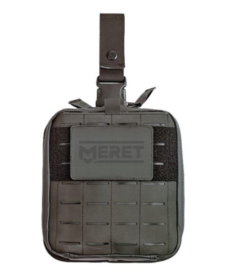 MERET M5155-TB ALPHA3 PRO X Black Thigh Strap Pack Belt Bag – Black (Tactical Black) – 13.92 oz./yd² Tarpaulin with Infection Contro