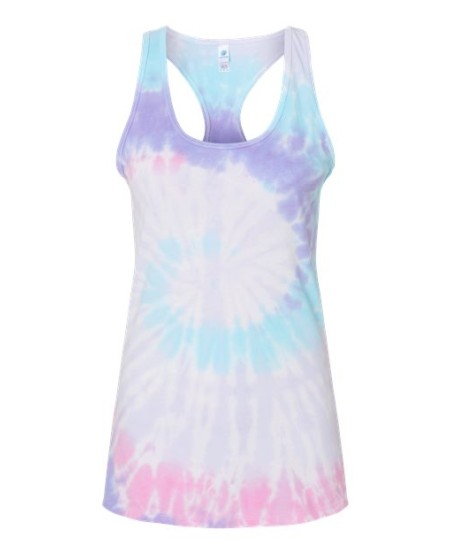 Colortone 3400 Women's Tie-Dyed Racerback Tank Top - 4 oz. 60/40 Cotton/Polyester Slim Fit Women's Racerback Tank | XS-2XL