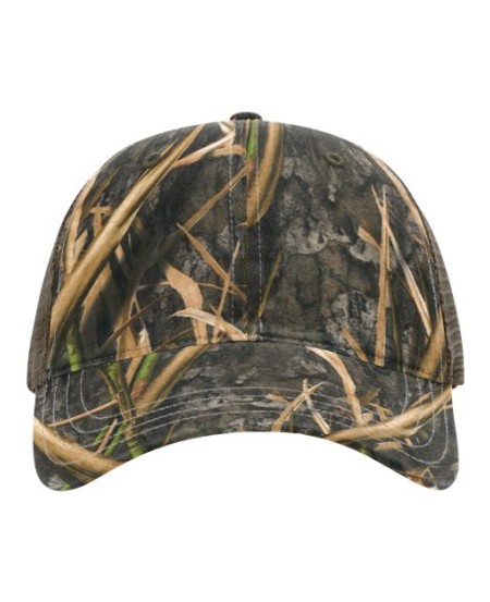 Richardson 111P Garment Washed Printed Trucker Cap - Camo Print Unstructured Soft Mesh Back | OSFM Snapback