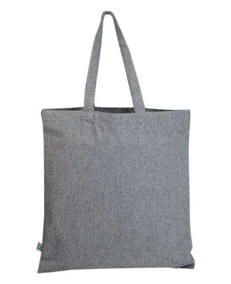 Q-Tees S800 Sustainable Canvas Tote – 12 oz. 100% Recycled Fabric with Self-Fabric Handles | 15
