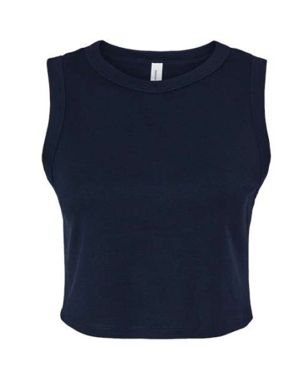 BELLA + CANVAS 1013 Women's Micro Rib Muscle Crop Tank – 5.4 oz. 52/48 Airlume Cotton/Poly 1x1 Micro Rib Cropped Tank | XS–2XL