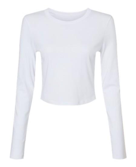 BELLA + CANVAS 1501 Women's Micro Rib Long Sleeve Baby Tee – 5.4 oz. 52/48 Airlume Cotton/Poly 1x1 Micro Rib Long-Sleeve Fitted Tee | XS–2XL