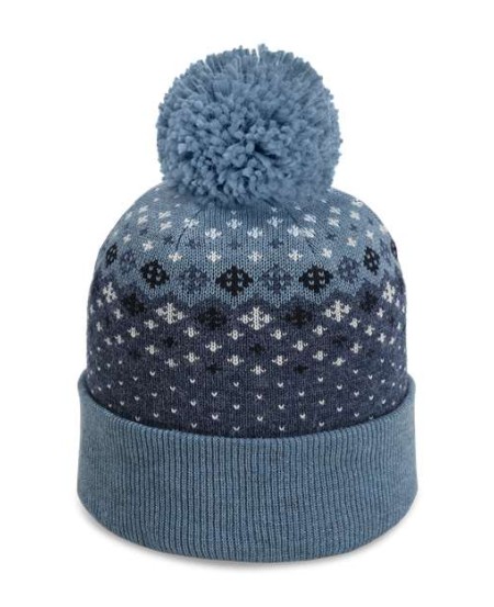 Imperial 6017 The Baniff Cuffed Beanie – 63/25/12 Recycled Polyester/Polyester/Nylon Double-Layer Jacquard Pom Beanie | One Size