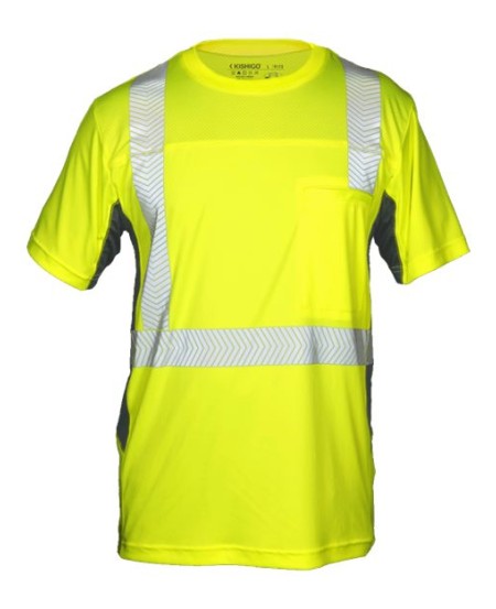 Kishigo 9173 Unisex Premium Black Series Cool Touch Class 2 T-Shirt – Unisex Short-Sleeve Hi-Vis T-Shirt | M–5XL | ANSI/ISEA 107 Type R Class 2