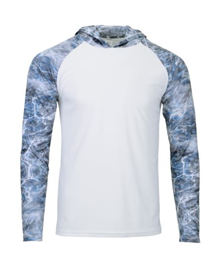 Paragon 241 Biloxi Men's Colorblocked Hooded Long Sleeve T-Shirt – 4.1 oz. Microfiber Mossy Oak Camo Hoodie | XS–4XL