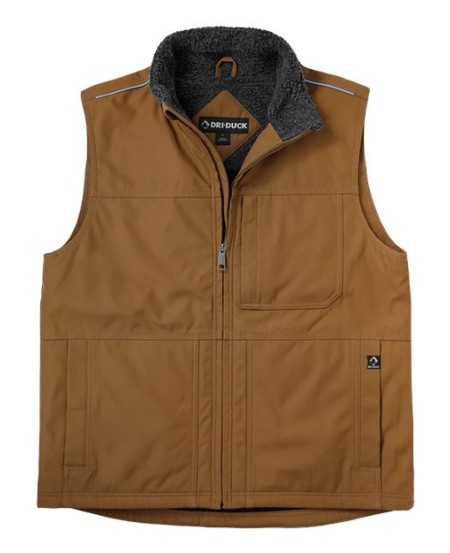 DRI DUCK 5301 Men’s GrizzlyTec™ Rigor Vest – 7 oz. 100% Polyester GrizzlyTec™ Canvas | 3M® Reflective Trim | Sherpa-Lined Upper Body | 2 oz. Polyfill