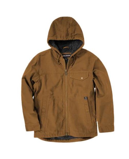DRI DUCK 5033 Men’s Quest Lifestyle Canvas Jacket – 10 oz. 100% Cotton Canyon Cloth™ Canvas | Snowtop Sherpa Body | Diamond-Quilted Nylon Sleeves