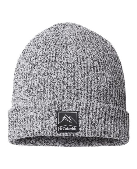 Columbia 191132 Whirlibird Cuffed Beanie - 100% Cashmere-Like Super Soft Acrylic Cuffed Knit Beanie Columbia Mountain Patch | One Size