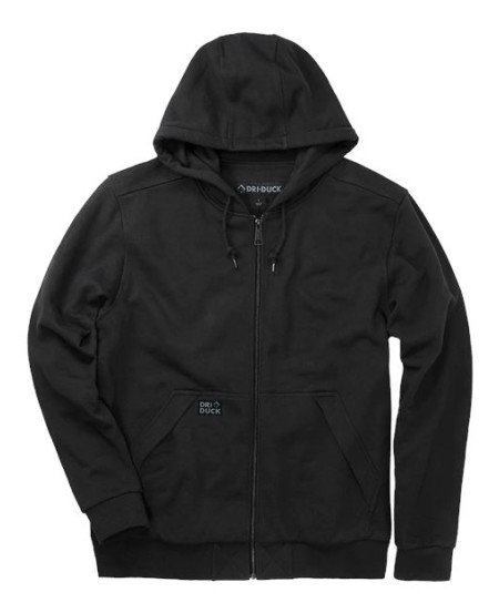 DRI DUCK 7348 Men’s Mission Full-Zip Hooded Jacket – 10 oz. 60/40 CVC Fleece | Thermal Waffle Knit Lining | DWR | Reverse Welt Hand Pockets | YKK #5 Metal Zipper