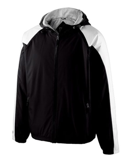 Holloway 229211 Youth Homefield Hooded Jacket – Micro Polyester Shell with Athletic Fleece Lining Water-Resistant Youth Jacket