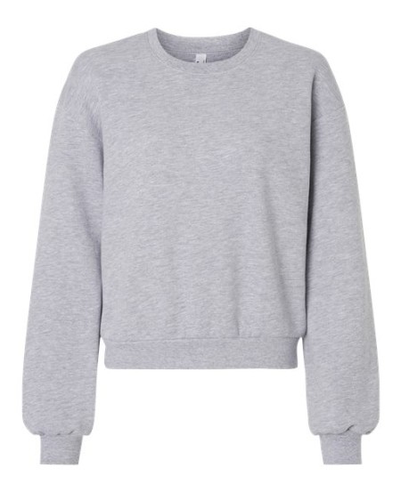 American Apparel RF494 Women's ReFlex Fleece Crewneck Sweatshirt – 7.6 oz. 70/30 Cotton/Recycled Polyester Boxy Crop | S–2XL