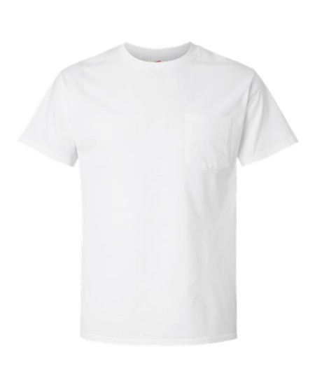 Hanes 5290P Essential-T Pocket T-Shirt – Unisex 5.2 oz. Cotton Tee with Left Chest Pocket | S–3XL