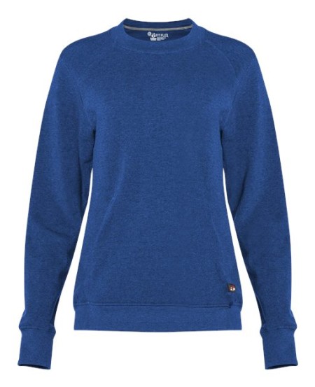 Badger 1041 Women's FitFlex French Terry Crewneck Sweatshirt – 9.29 oz. 55/40/5 Cotton/Poly/Spandex BadgerBlend | XS–2XL