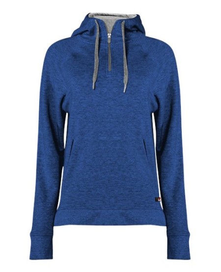 Badger 1051 Women's FitFlex French Terry Quarter-Zip Hooded Pullover – 9.29 oz. 55/40/5 Cotton/Poly/Spandex | XS–2XL