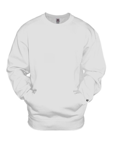 Badger 1252 Unisex Pocket Crewneck Sweatshirt – 9.5 oz. 60/40 Ring-Spun Cotton/Polyester Athletic Crewneck | S–4XL