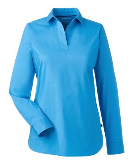 Nautica N17289 Women's Staysail Shirt – Women's 4 oz./yd², 98/2 cotton/elastane | XS–4XL