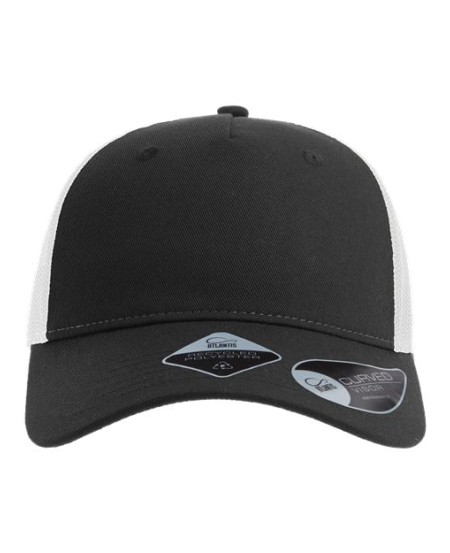 Atlantis Headwear ZION Sustainable Five-Panel Trucker Cap – 100% Recycled Polyester Twill + Mesh | Adjustable