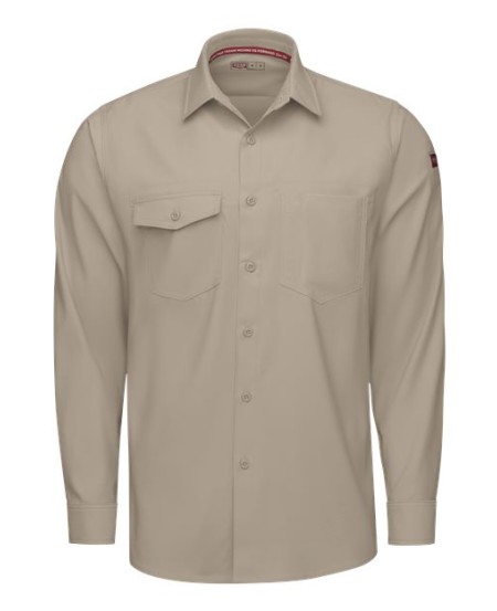 Red Kap TSM4T Men's Tall Cooling Long Sleeve Work Shirt - 5.3 oz. 82/14/4 Poly/Cotton/Elastane Coolcore | LT-4XLT