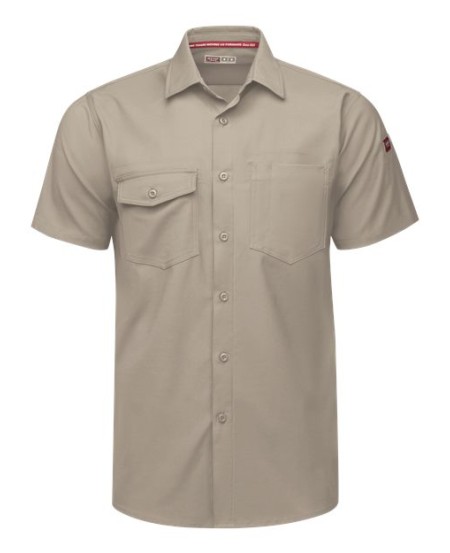 Red Kap TSM2 Men's Cooling Short Sleeve Work Shirt - 5.3 oz. 82/14/4 Poly/Cotton/Elastane Coolcore | S-5XL