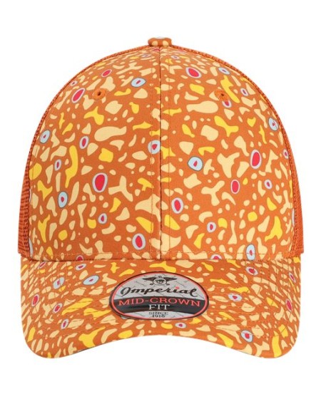 Imperial 4074 The Passenger Side Cap – 100% Recycled Polyester Sublimation Print Mesh Sides Structured Six-Panel Mid-Profile Cap | OSFM