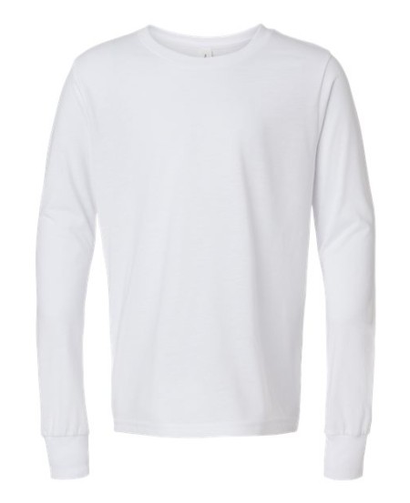 BELLA + CANVAS 3513Y Youth Triblend Long Sleeve Tee – 3.8 oz. 50/25/25 Poly/Airlume Cotton/Rayon Triblend Youth Long-Sleeve Crew Tee