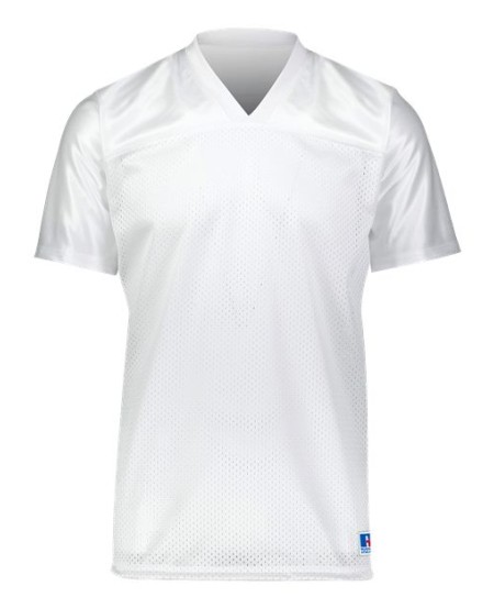 Russell Athletic R0593B Youth Solid Flag Football Jersey - 100% Nylon Tricot Mesh V-Neck with Side Vents | Youth Sizes