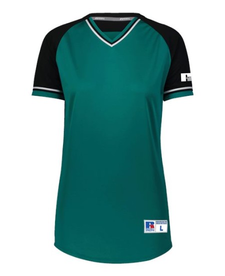 Russell Athletic R01X3X Women's Classic V-Neck Jersey – 100% Polyester Double Knit True Hue | Women's S–2XL