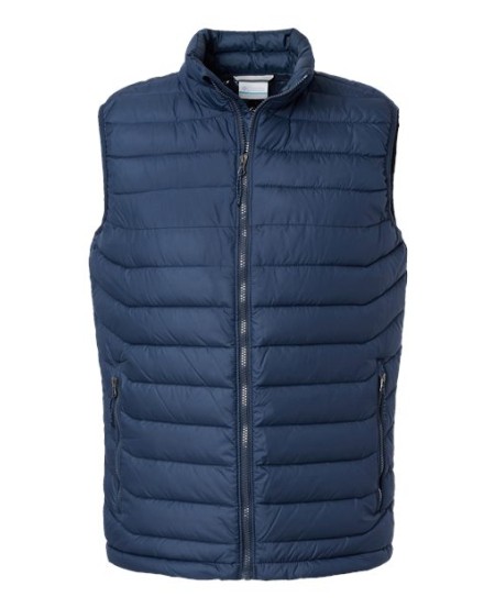 Columbia 212491 Mens Powder Lite II Vest - 100% Polyester Omni-Heat Lining Thermarator Recycled Insulation Omni-Shield Active Fit Binding at Armholes | S-3X