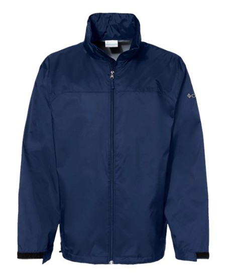 Columbia 212476 Mens Glennaker Lake II Rain Jacket - 100% Nylon Omni-Shield Stow-Away Hood Packable into Hand Pocket | S-3X